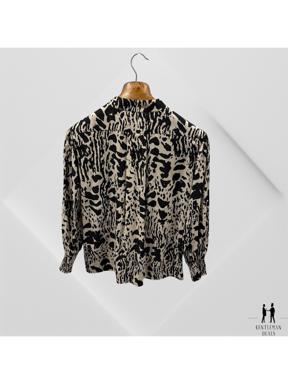 Bash Paris Ba&sh Opus Black White Printed Blouse Top Size XS Silk - Picture 10 of 13